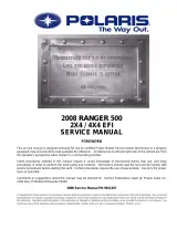 2008 Polaris Ranger 500 2x4 / 4x4 EFI Service & Repair Manual (P/N 9921267) – preview page 1