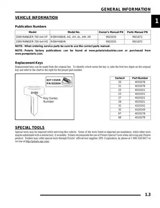 2009 Polaris Ranger 700 XP HD 4x4 PDF manual Preview image 3