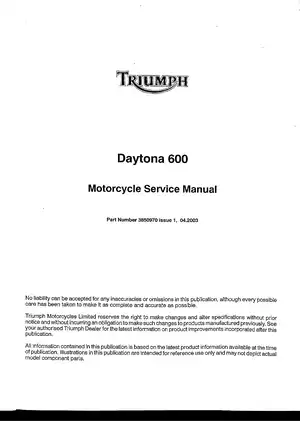 2003 Triumph Daytona 600 repair manual Preview image 2