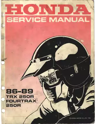 1986-1989 Honda TRX 250R Fourtrax service manual