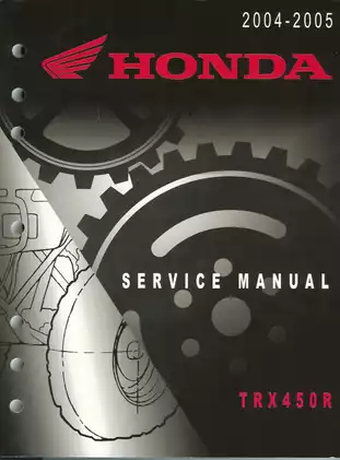 2004-2005 Honda Motor Corporation Ltd TRX450R, TRX450 service manual