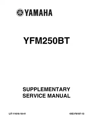 1998-2005 Yamaha Bruin 250, YFM250BT service manual