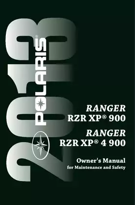 2013 Polaris Ranger XP 900 UTV owner´s manual Preview image 1