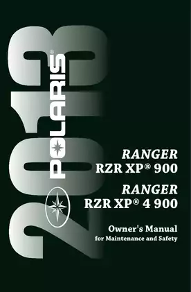 Polaris RANGER RZR XP® 900 / RZR XP® 4 900 Owner’s Manual - Essential Maintenance & Safety Guide for Your Off-Road Adventure