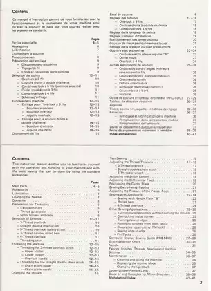 Elna PRO-5 DC & DE Overlock Sewing Machine Instruction Manual Preview image 5