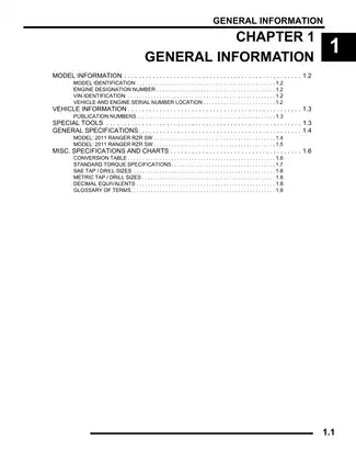 Polaris Ranger RZR 800 EFI Digital Service Manual (2011-2013) Preview image 5