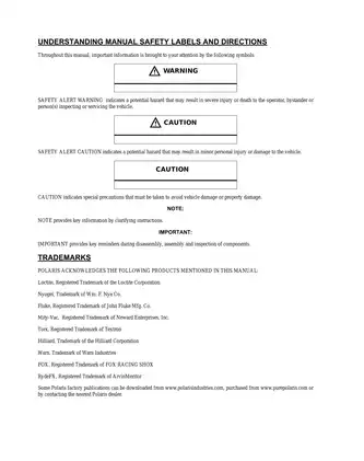Polaris RZR 2011-2013 Ranger RZR/RZR S/RZR 4 Service Manual Preview image 3