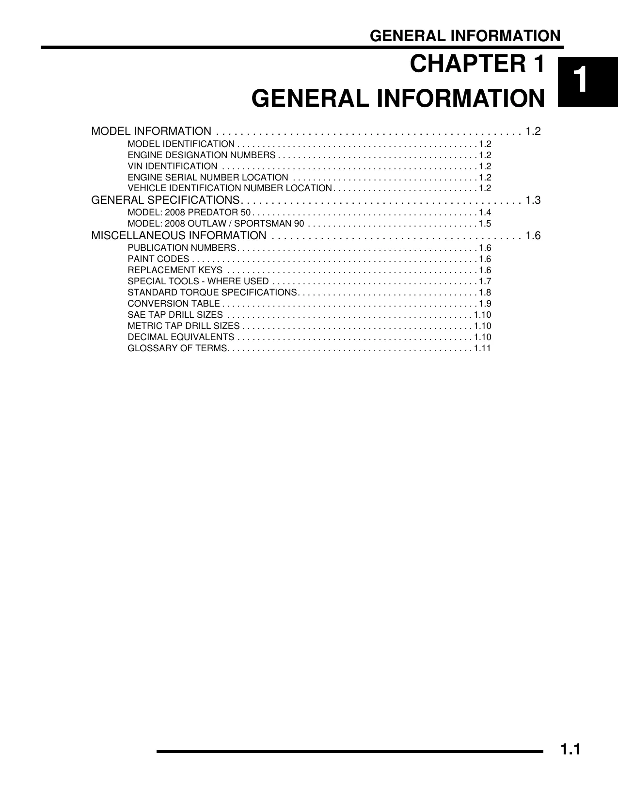 2008 Polaris Predator 50, Outlaw 90, Sportsman 90 repair manual Preview image 5