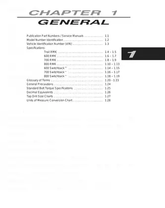 2004 Polaris 600 RMK, 600 Switchback, 700 RMK, 700 Switchback, 800 RMK, 800 Switchback, Trail RMK snowmobile service manual Preview image 4