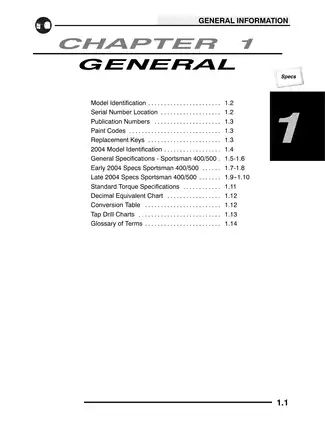 Comprehensive Service Manual for 2004 Polaris Sportsman 400 & 500 ATVs Preview image 2
