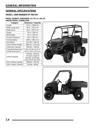 2009 Polaris Ranger XP 700, HD 700 4X4 ATV manual Preview image 4