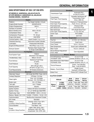 2009 Polaris Sportsman XP 550 Owner's Manual - Comprehensive Service Guide Preview image 5