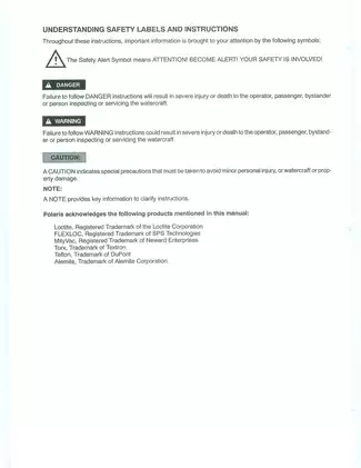Polaris 2001 SLH & Virage Personal Watercraft Service Manual Preview image 3