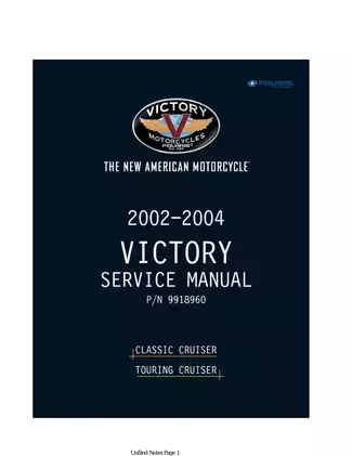 2002-2004 Victory Service Manual - Classic & Touring Cruiser