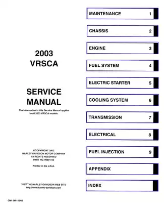 2003 Harley-Davidson VRSCA V-Rod service manual Preview image 3