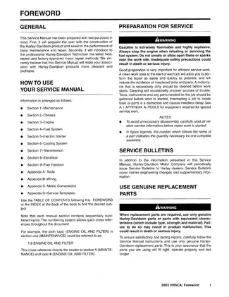 2003 Harley-Davidson VRSCA V-Rod service manual Preview image 4