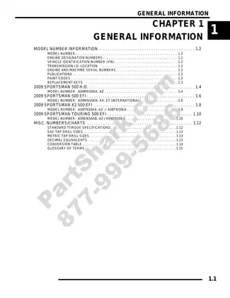 2009 Polaris Sportsman 500 EFI & H.O. Service Manual