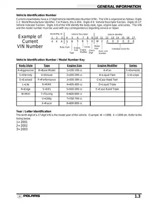 2001 Polaris 500, 600, 700, 800, Indy, Edge, X, XC, XCR, SP snowmobile manual Preview image 4