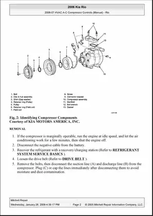2006 Kia Rio HVAC A-C Compressor Controls Service Manual Preview image 3