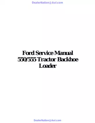 Ford 550, 555 Tractor Backhoe Loader service manual Preview image 2
