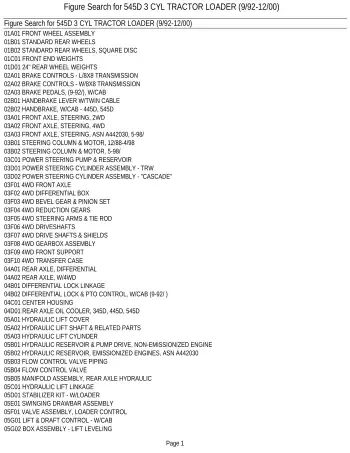 Preview: Ford 545D 1992–2000 3-Cylinder Tractor Loader Parts Catalog (P/N D4NN1007D12Z)