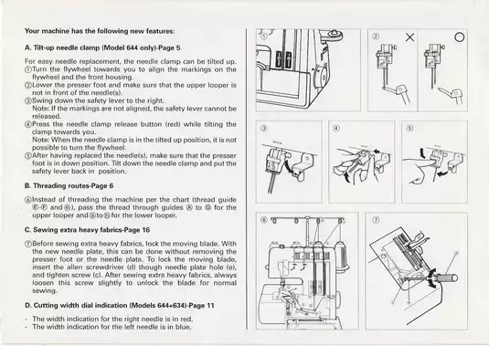 Elna Overlock Instruction Manual - Models 624DSE, 614, and 604E Preview image 3