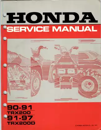 1990-1997 Honda TRX200, TRX200D FourTrax service manual Preview image 1
