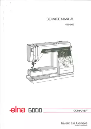 Elna 6000 sewing machine service manual Preview image 1