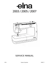 Elna 2003, 2005, 2007 Sewing Machine Service Manual (P/N 395902-72) – preview page 1
