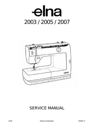 2003 / 2005 / 2007 Elna sewing machine service manual Preview image 1