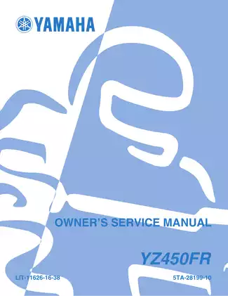 1998-2009 Yamaha YZ450FR owner´s service manual Preview image 1