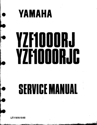 Preview: Yamaha YZF1000RJ / YZF1000RJC Service & Repair Manual 1996 (P/N LIT-11616-10–60)