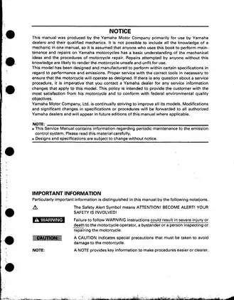 Yamaha YZF1000R Service Manual (1996) - Comprehensive Motorcycle Repair Guide Preview image 3