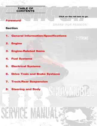 2008 Arctic Cat snowmobile (all models) manual Preview image 2