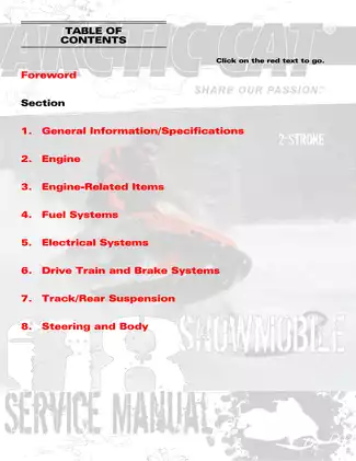 2008 Arctic Cat 2Stroke Snowmobile Service Manual Preview image 2