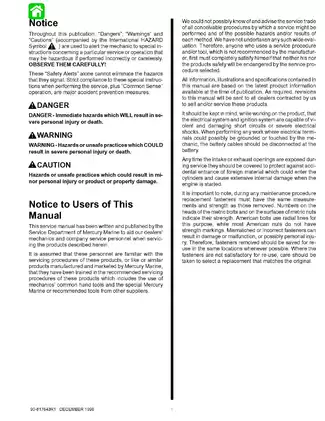 Mercury Marine Outboard Motors Service Manual - 45 Jet, 50, 55, 60 Models (1996 Edition) Preview image 2