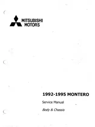 Mitsubishi Montero 1992-1995 Service Manual: Comprehensive Repair and Maintenance Guide