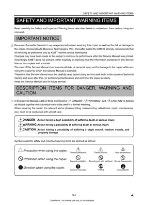 KONICA MINOLTA 8050/CF5001/C500/8150 Field Service Manual Preview image 3