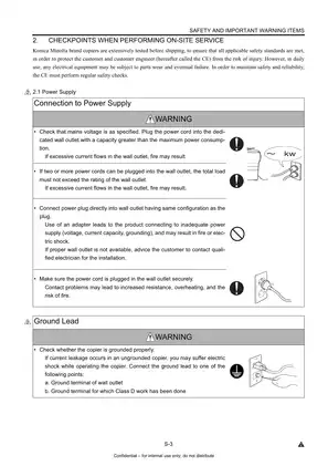 KONICA MINOLTA 8050/CF5001/C500/8150 Field Service Manual Preview image 5