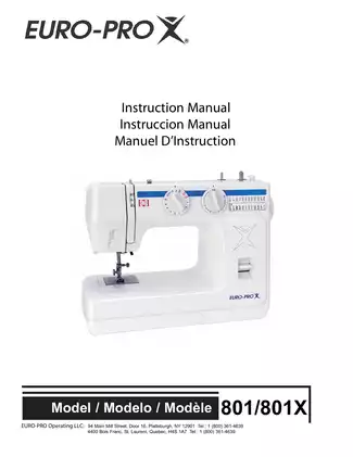 Euro Pro 801, 801X instruction manual Preview image 1