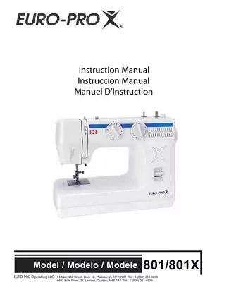 EURO-PRO X Sewing Machine Instruction Manual