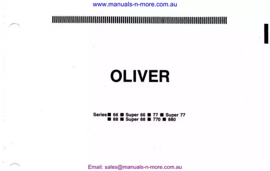 Oliver Tractor Series 66, 77, 88, 770, 880 Shop Manual and Service Guide Preview image 2