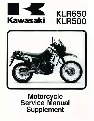 1987-2007 Kawasaki KLR 500, KLR 650 motorcycle service manual Preview image 1
