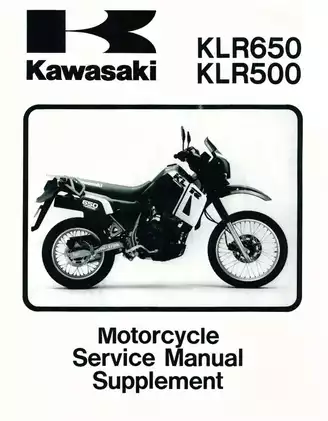 Kawasaki KLR650/KLR500 Motorcycle Service Manual & Quick Reference Guide