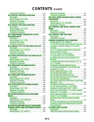 2001 Nissan Sentra XE, SE, GXE Automatic Transaxle Section (AT) manual Preview image 2