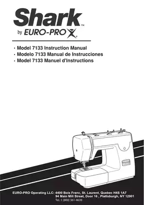 Euro Pro 7133 sewing machine manual Preview image 1