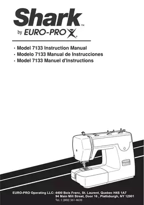 EURO-PRO Model 7133 Instruction Manual - Comprehensive Sewing Guide