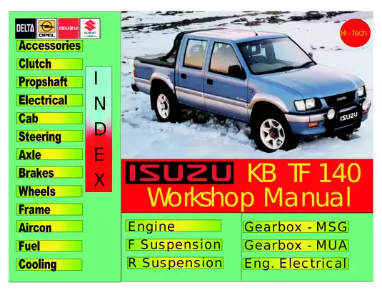 Isuzu Holden Rodeo KB TF 140 workshop manual