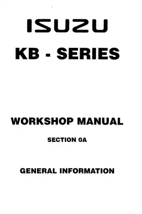 Isuzu Holden Rodeo KB TF 140 workshop manual Preview image 3