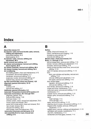 1987-1997 Nissan GQ Y60 Patrol service manual